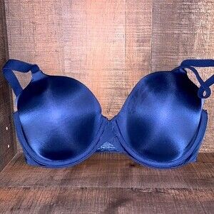 MAIDENFORM BRA -‎ underwire- silky-Navy Blue size 34D